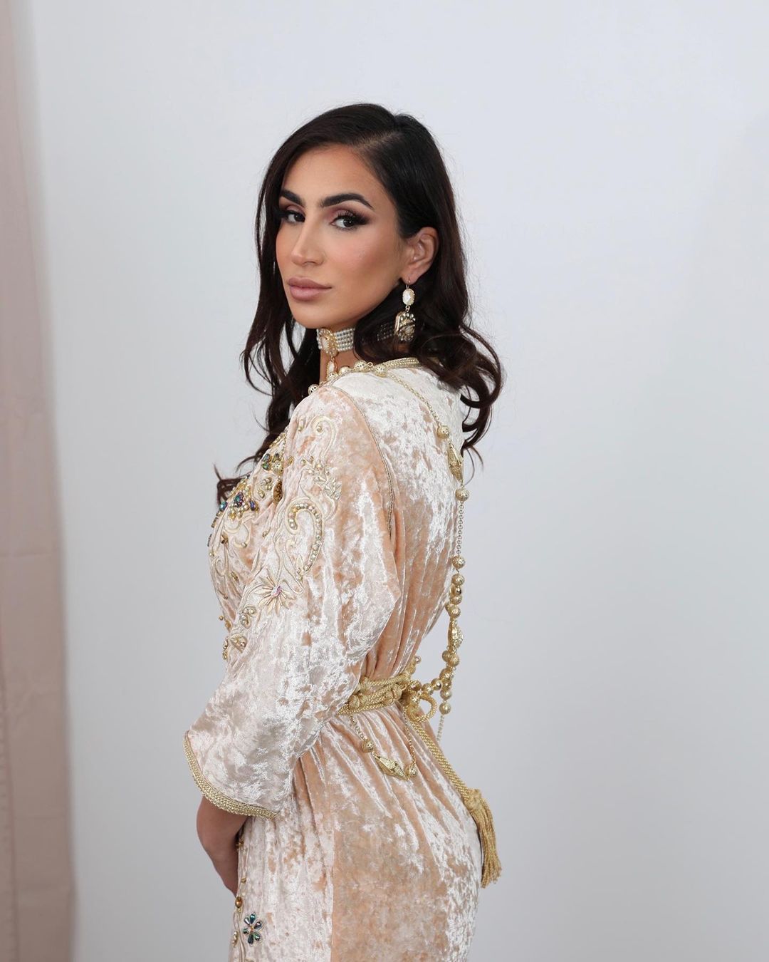 Caftan Velours Beige